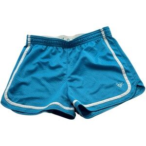 Justice Girls Size 12 Teal Mesh Athletic Running Shorts Heart‎ Logo